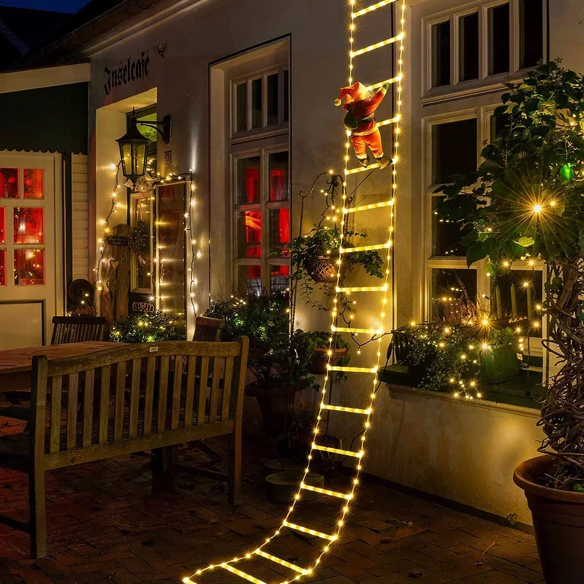 Outdoor Lighting Xmas - Светодиодный лестница для Деда Мороза, домашний