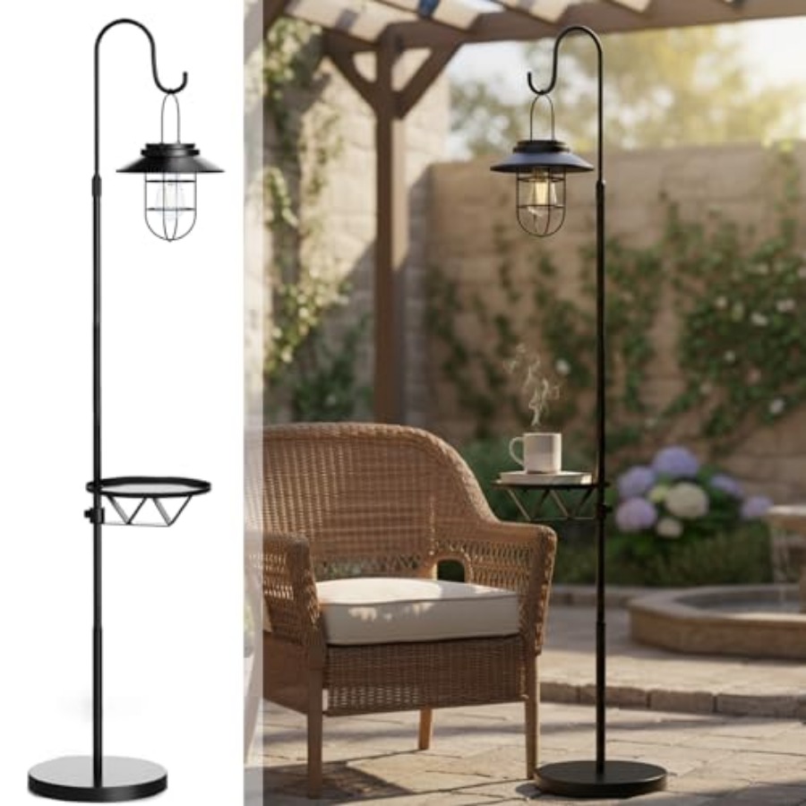 Outdoor Lighting For Patio - Солнечный напольный светильник со столиком, 60-дюймовый