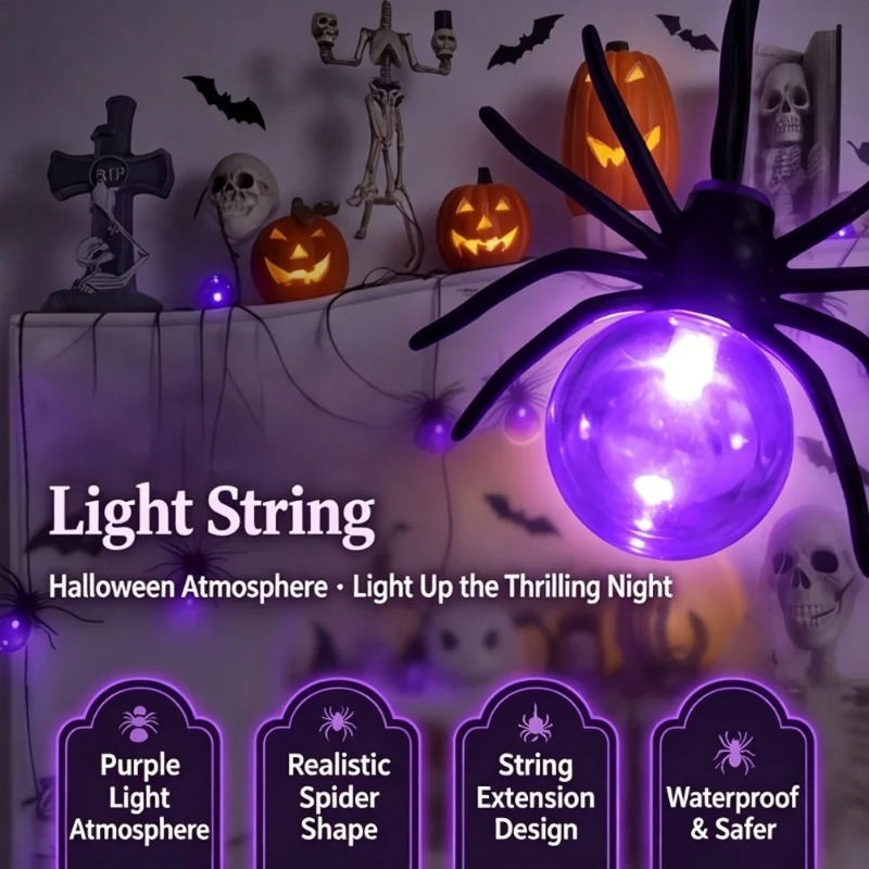 Outdoor Lighting Battery - Светодиодные гирлянды-пауки на батарейках, уличные украшения