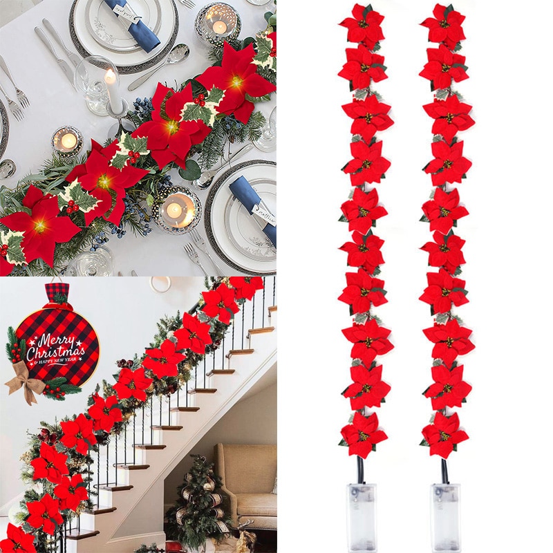 Outdoor Lighting Xmas - Декоративная рождественская гирлянда из красных искусственных