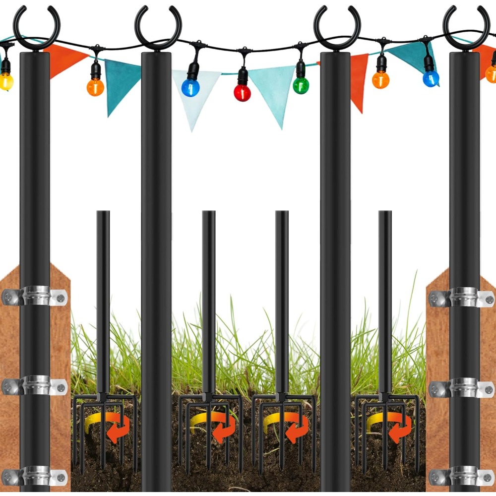 Outdoor Lighting Poles - Land·voi 4-pak гирляндных фонарей, сверхмощные металлические