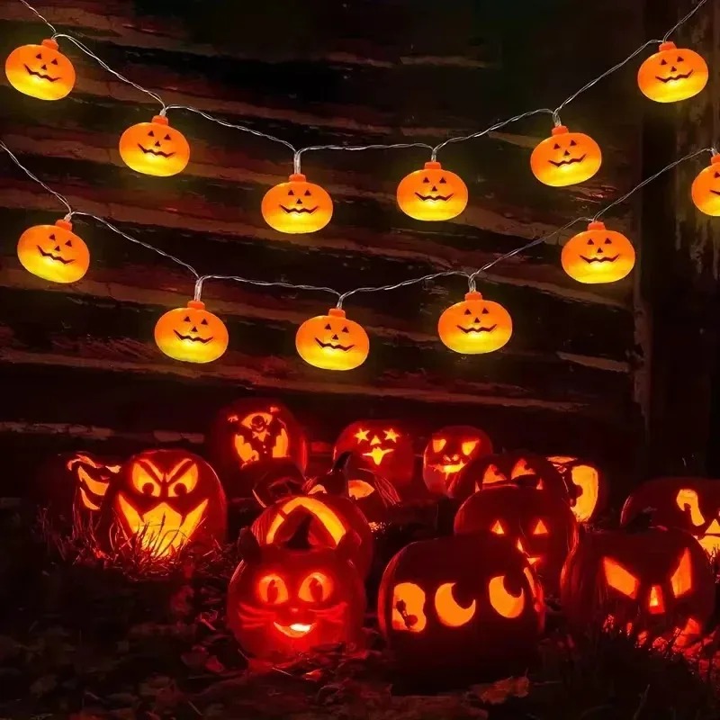 Outdoor Lighting Battery - Гирлянда с тыквенными фонарями на Хэллоуин,