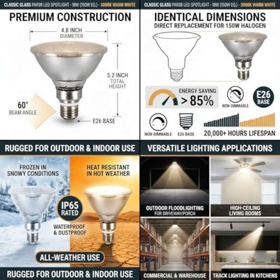 Светодиодные лампы PAR38 с сте – обзор и цена Led Flood Light